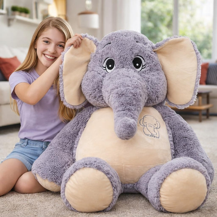 GailiMaiYa Animal de peluche de elefante gigante de 51 pulgadas, ju...