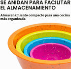 Juego de 4 cuencos mezcladores de melamina de confeti, colorido y
