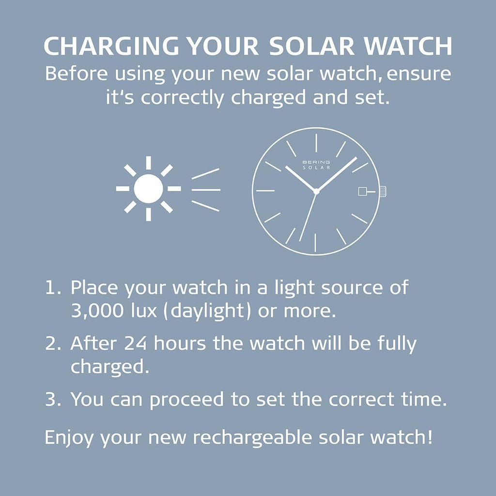 Bering Reloj para hombre de movimiento solar - Colección solar con acero inoxidable y cristal de zafiro 14440-XXX