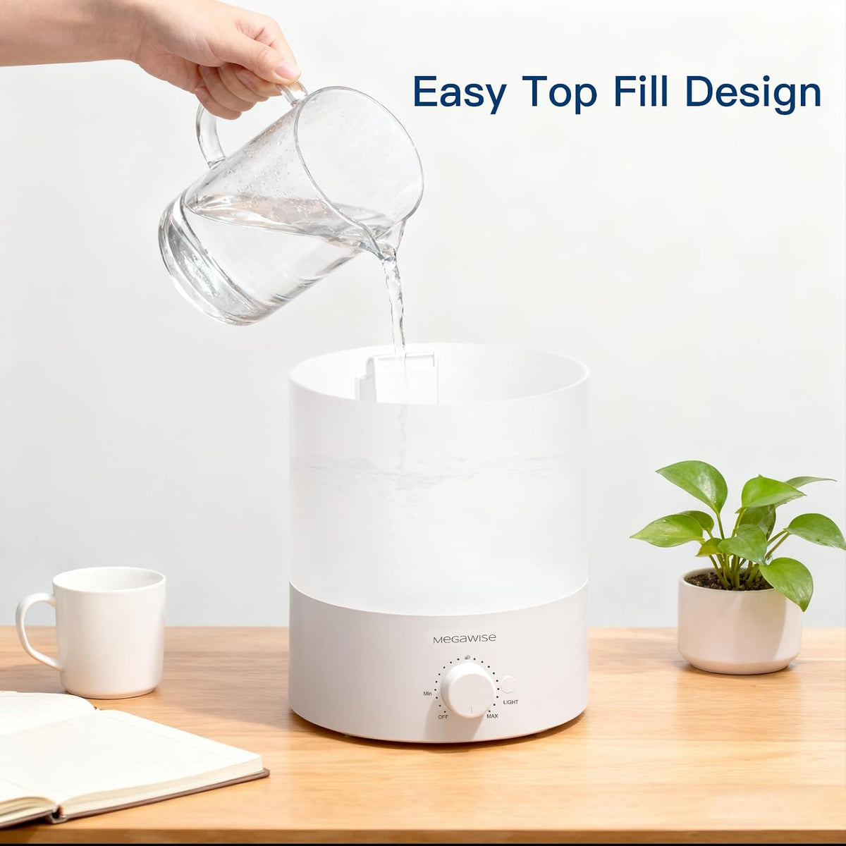 MEGAWISE Humidificador de niebla fría de 1.5L, niebla silenciosa y