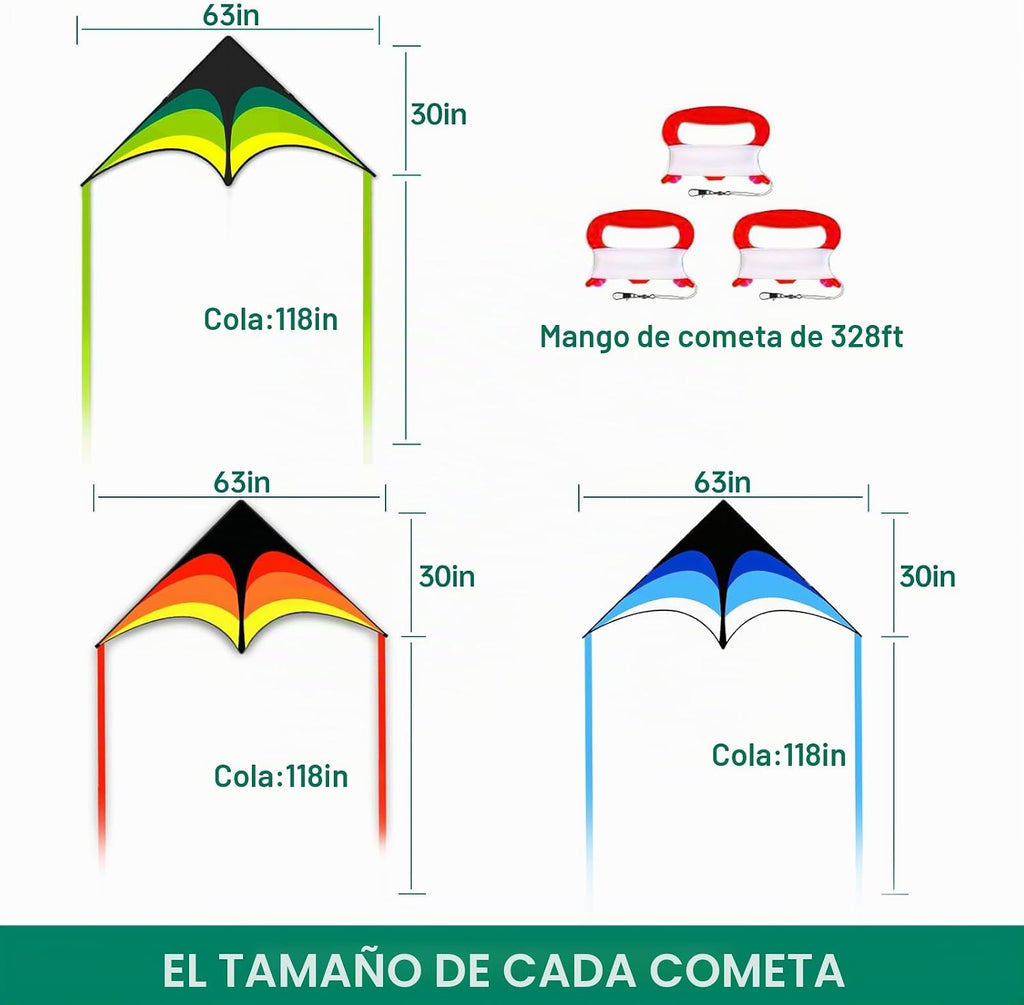 Mint's Colorful Life - Cometa Delta para niños y adultos, cometa extremadamente fácil de volar, las mejores cometas para principiantes