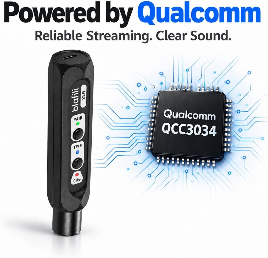 Receptor de audio Bluetooth XLR para mezcladores, altavoces PA y