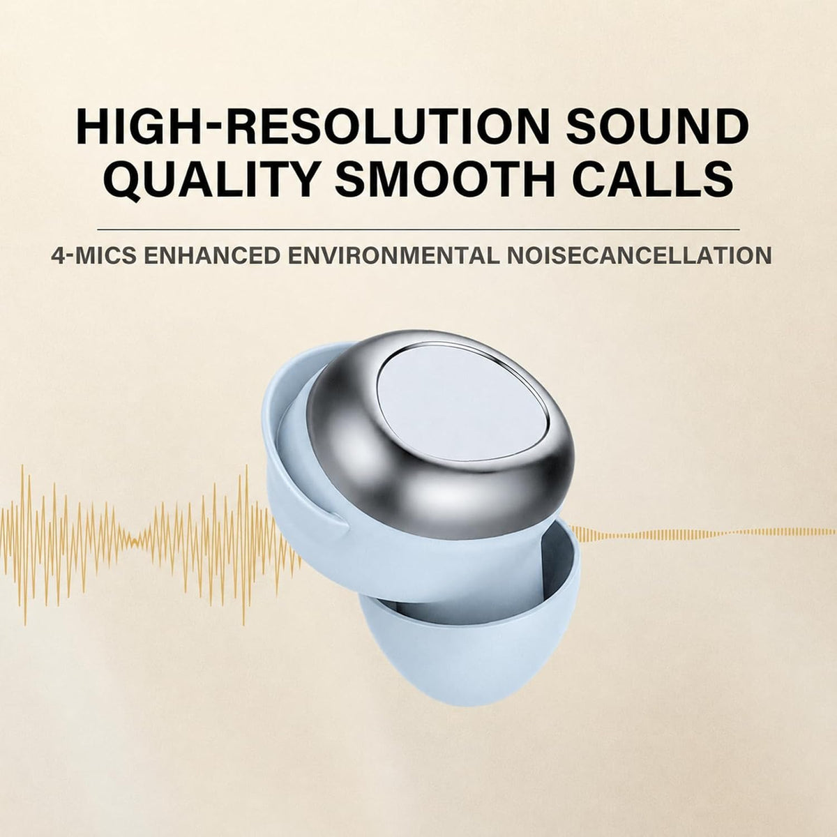 Rulefiss Auriculares inalámbricos, ENC 40 dB con cancelación de ruido, 45 horas de reproducción, Bluetooth 5.4, controladores de 0.394 pulgadas con 5 ecualizadores, micrófono dual ENC, IPX7