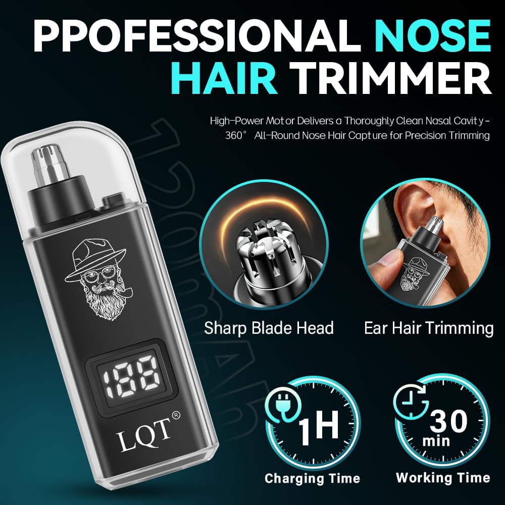 Cortapelos para hombres con pantalla LED, kit de aseo inalámbrico d...