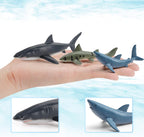 12PCS Tiburones Blancos Animales del Océano Criaturas de Pescado Conjunto de Juguete de Mar Figura de Pez Vela a Granel