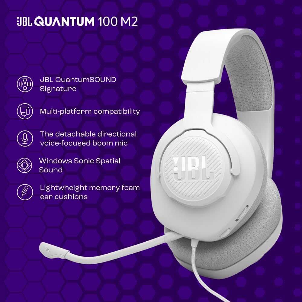 JBL Quantum 100M2 - Auriculares con cable para juegos con micrófono...