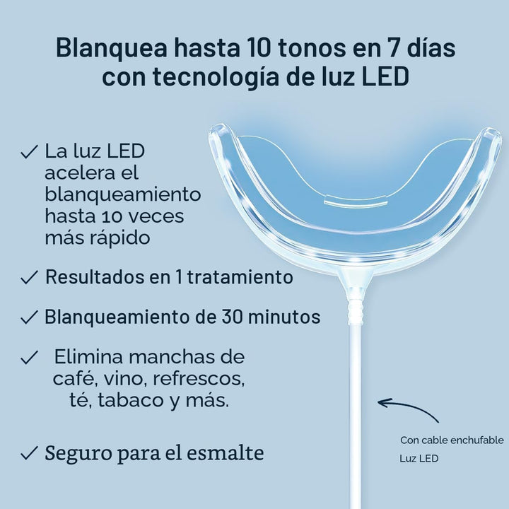 Kit de blanqueamiento dental Auraglow, luz aceleradora LED con cabl...