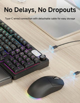 EWEADN C98 Combo de teclado y mouse con cable, teclados ergonómicos...