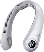 Ventilador de cuello portátil que sopla aire frío, pantalla LED, ve...