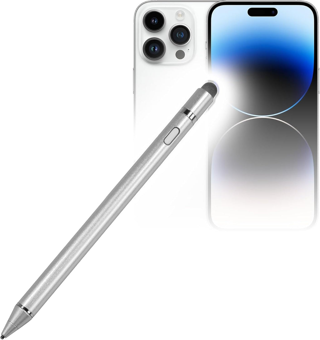BoxWave AccuPoint Active Stylus - Lápiz óptico electrónico con punta ultrafina, color plateado metálico