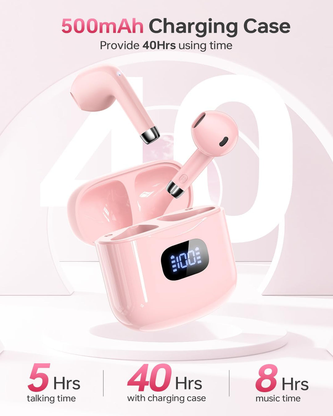 KTGEE Auriculares inalámbricos Bluetooth 5.3, reproducción de 40 ho...