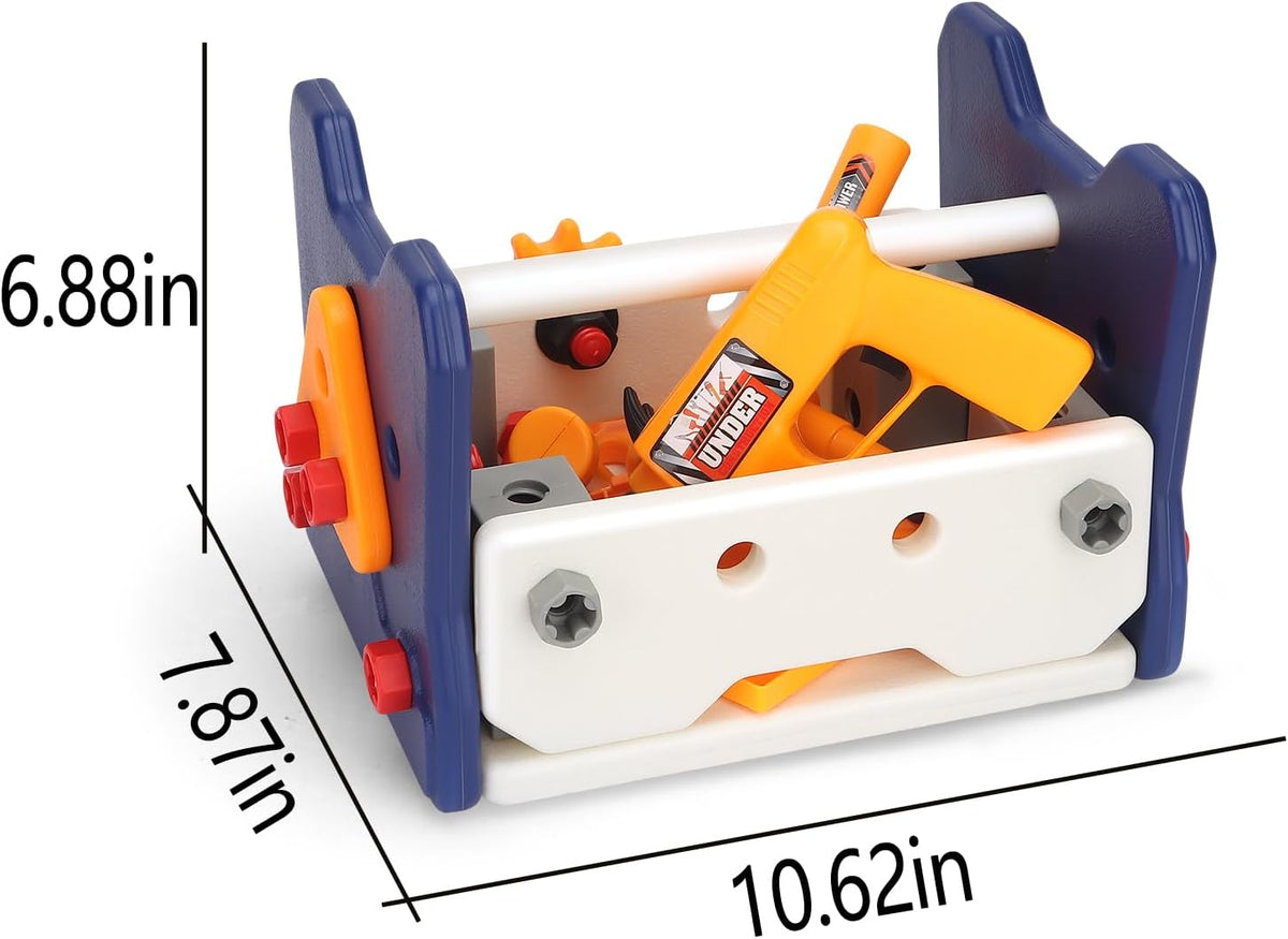 Juego de herramientas para niños con taladro de juguete y casco de seguridad, banco de trabajo para niños, kit de herramientas de construcción de juego de simulación, juguetes de
