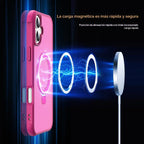 SKYLMW - Funda compatible con iPhone 16 con soporte magnético invisible tipo anillo, funda de grado militar para iPhone 16 de 6.1 pulgadas, compatible con MagSafe, gran sensación de agarre, rosa