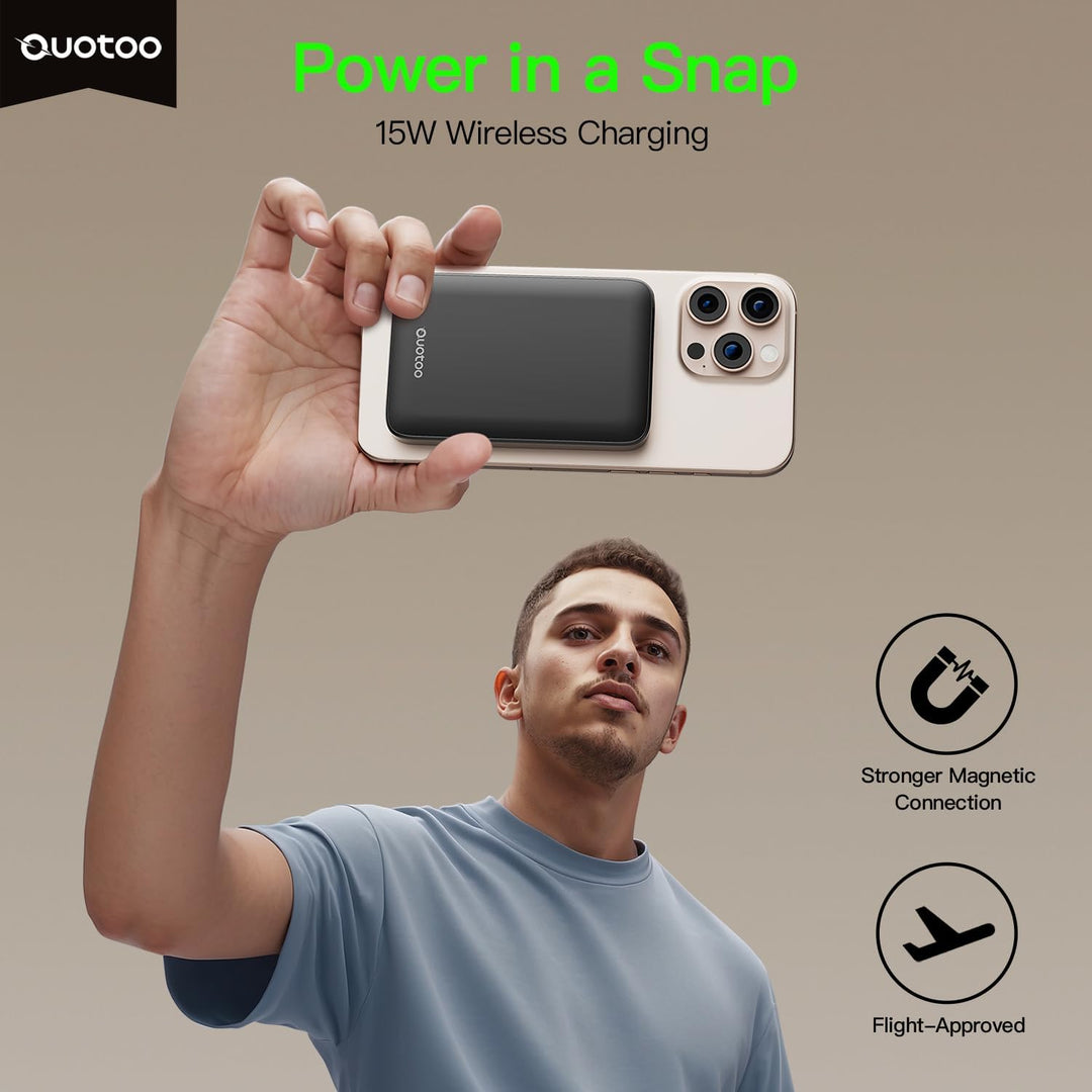 Ouotoo Cargador portátil Magsafe, cargador de batería de 5000 mAh c...