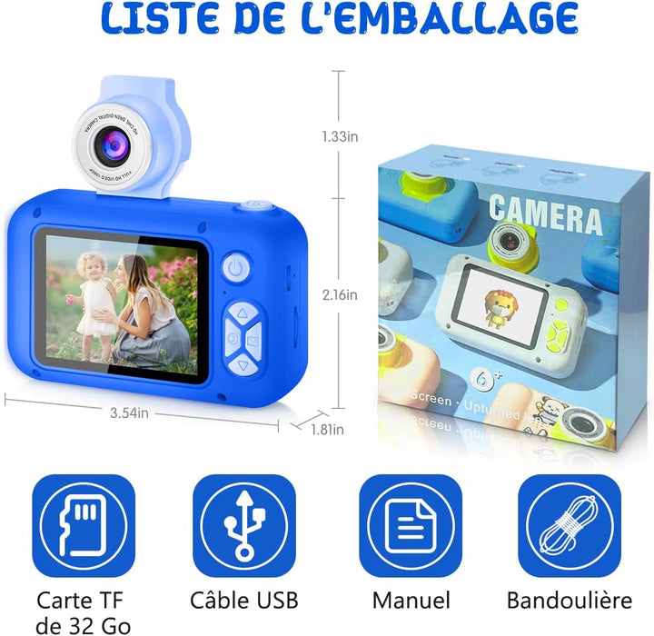 ARNSSIEN Cámara para niños, cámara digital de juguete para niños pe...