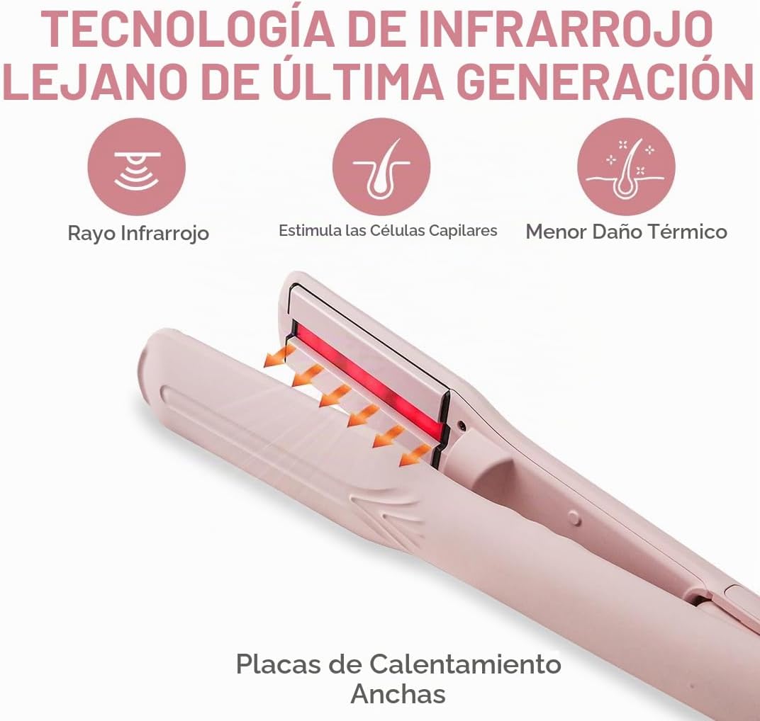 Caliber VaPURE - Plancha de pelo ultrasónica infrarroja, placas de...