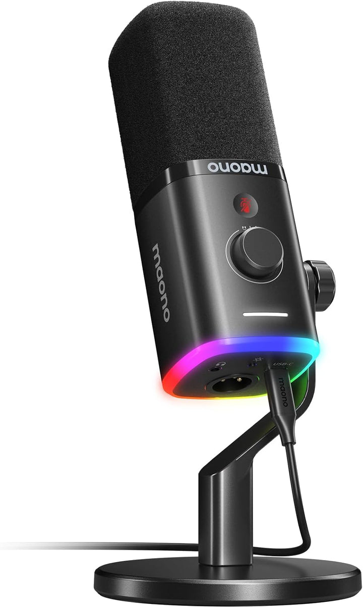MAONO Micrófono dinámico USB\/XLR para transmisión de juegos, micró...