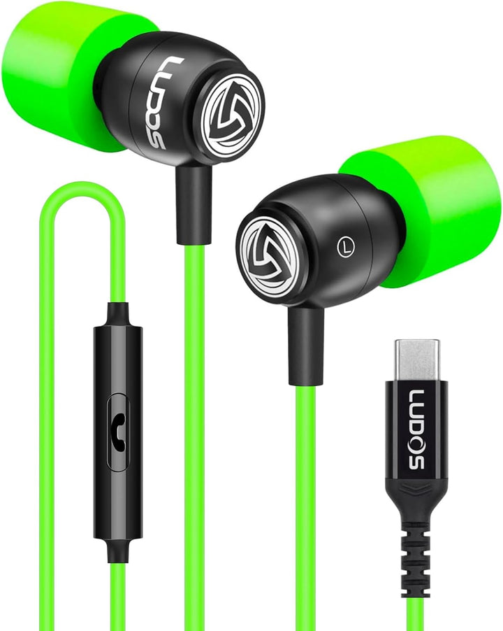 LUDOS Clamor USB C Auriculares para iPhone 16 15 Pro Max Plus iPad...