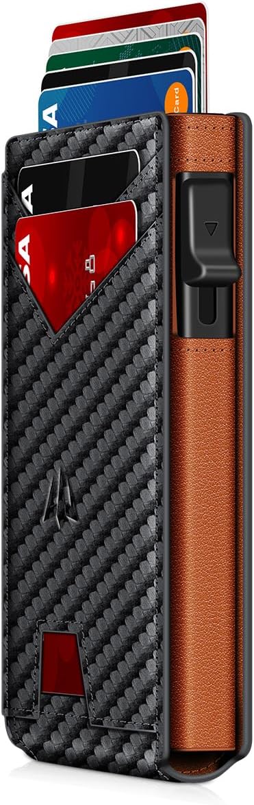 Ruiici Cartera para hombre, delgada y minimalista con clip para din...