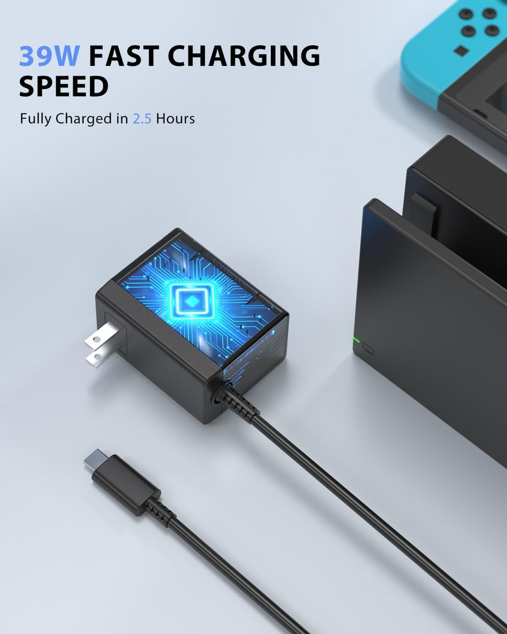 Estación de Dock para TV para Switch/Switch OLED Reemplazo 3-en-1 – Incluye Módulo IC Original, Cargador AC y Cable HDMI de Alta Velocidad, Soporta Salida 1080P HD y Carga de la Consola (No Compatible con Switch 2)
