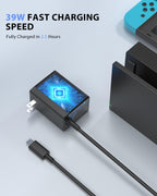 Estación de Dock para TV para Switch/Switch OLED Reemplazo 3-en-1 – Incluye Módulo IC Original, Cargador AC y Cable HDMI de Alta Velocidad, Soporta Salida 1080P HD y Carga de la Consola (No Compatible con Switch 2)