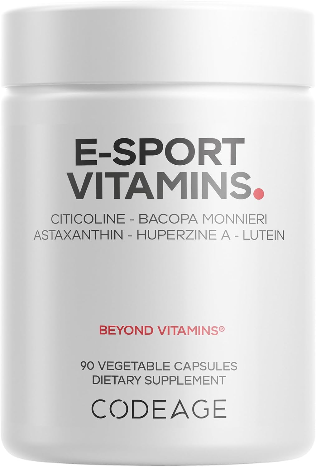 Codeage E-Sport Vitamins+, Cognizin, Bacopa, L-teanina, 90 cápsulas...