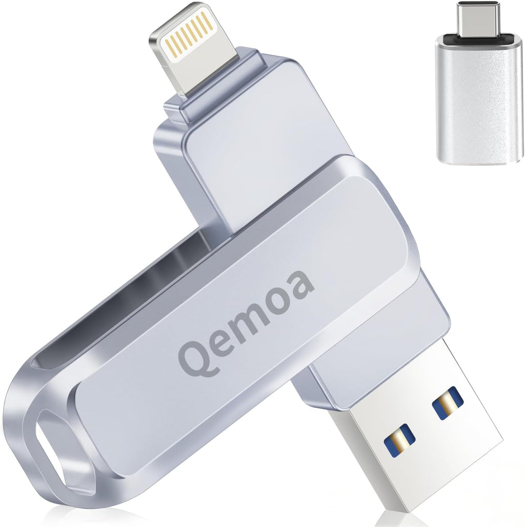 Memoria externa de 256 GB con certificación MFi para iPhone, Gris