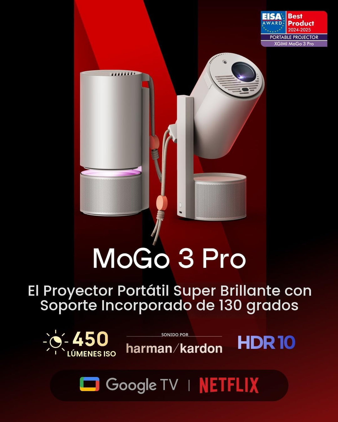 XGIMI MoGo 3 Pro Nuevo proyector portátil, Google TV con licencia N...