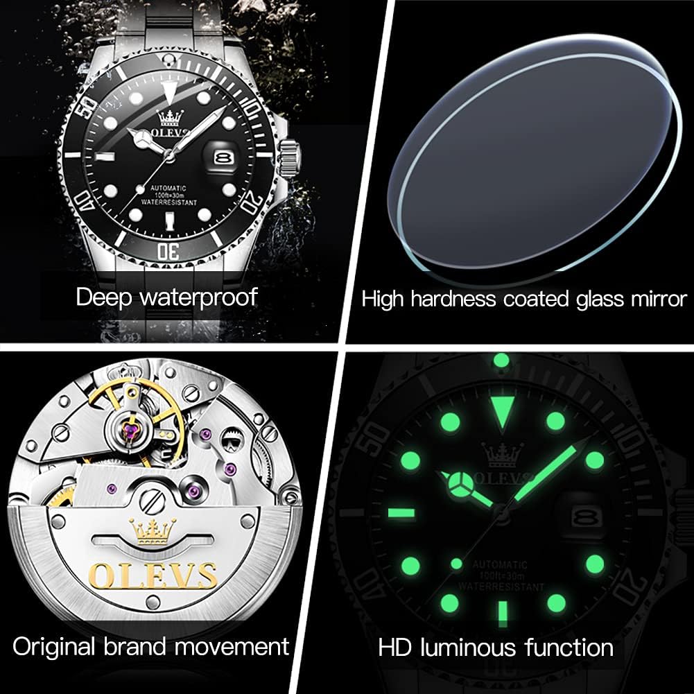 OLEVS Reloj Automático Mecánico para Hombre de Lujo, Recia Carga Automática