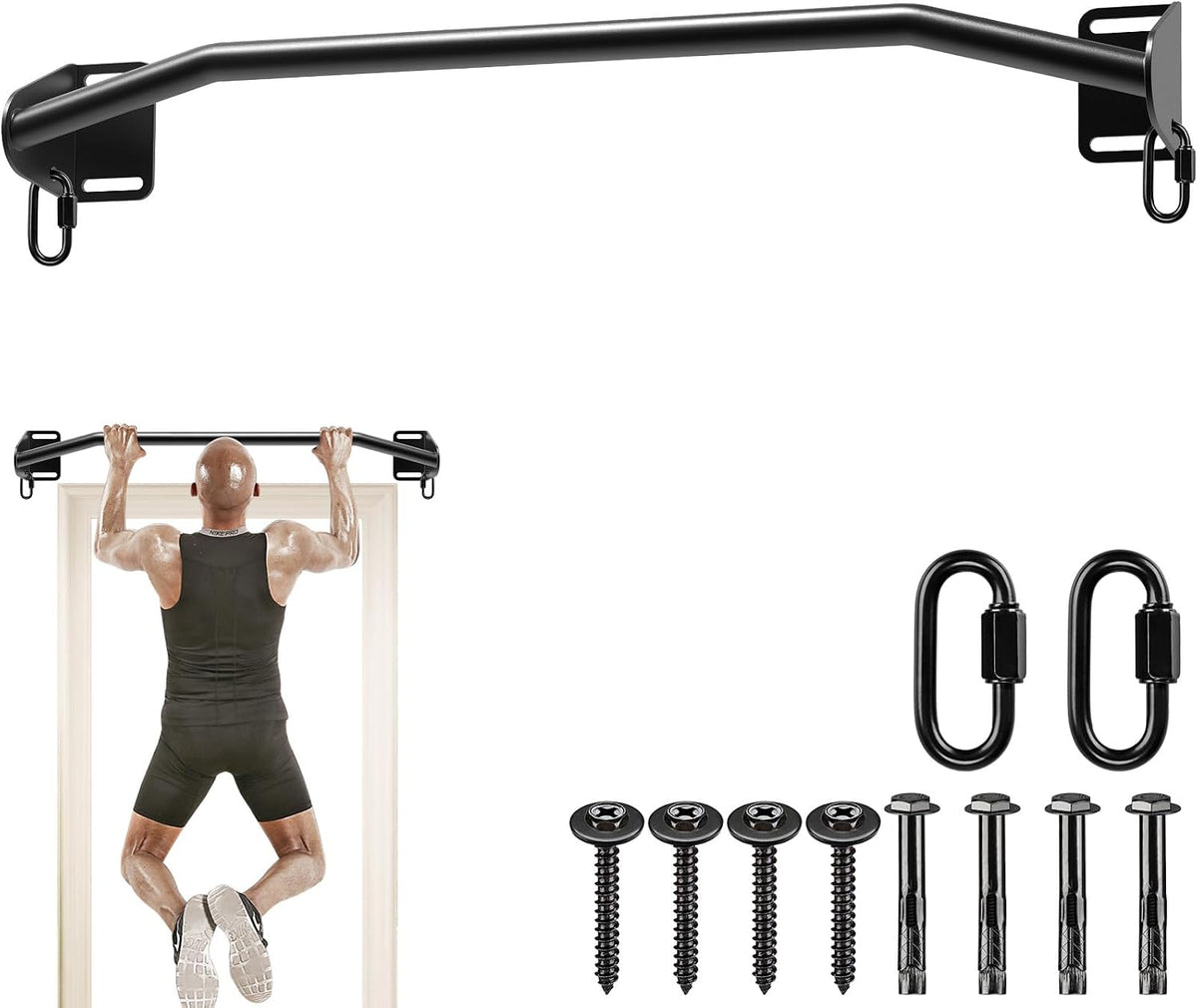 Kipika - Barra de dominadas de gran resistencia para montar en la puerta, barra multifuncional para flexiones, barra de fitness portátil para puerta, sistema de entrenamiento corporal para el hogar