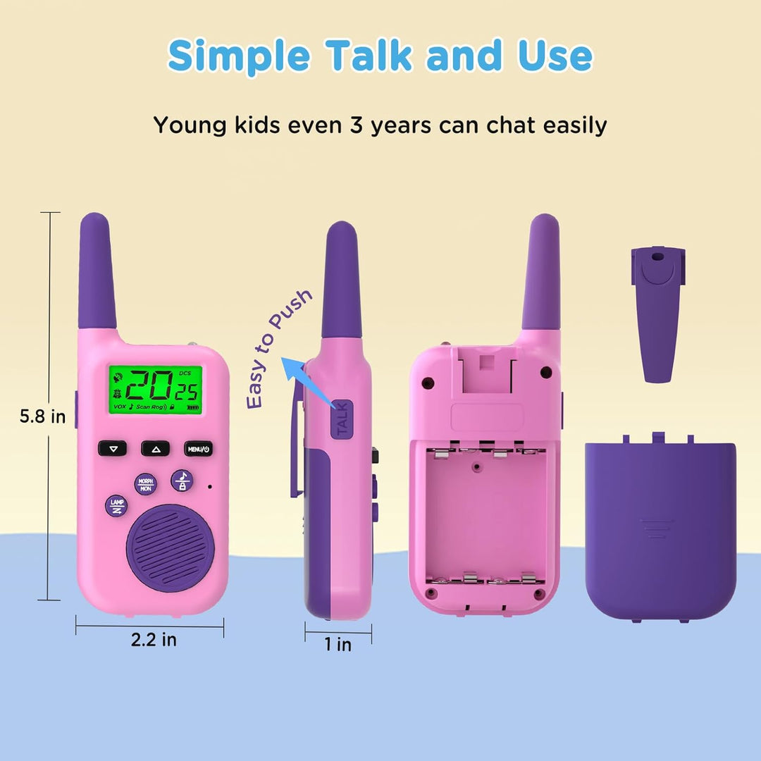 Peakeep Walkie Talkies para niños de largo alcance 3 millas, juguet...