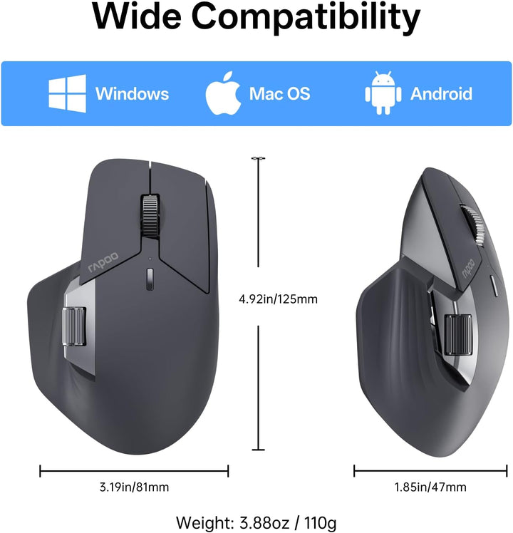 Rapoo Ratón inalámbrico MT760 PRO, NearLink + Bluetooth 5.0 multidi...