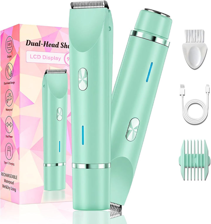 Debark Recortadora de bikini 2 en 1 para mujer, maquinilla de afeit...
