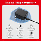 Paquete de 2 cargadores para Nintendo Switch, adaptador de CA de 45 W de carga rápida con 2 cables USB C desmontables de 5 pies, compatible con Switch/OLED/Lite, Steam Deck, soporte para modo de TV