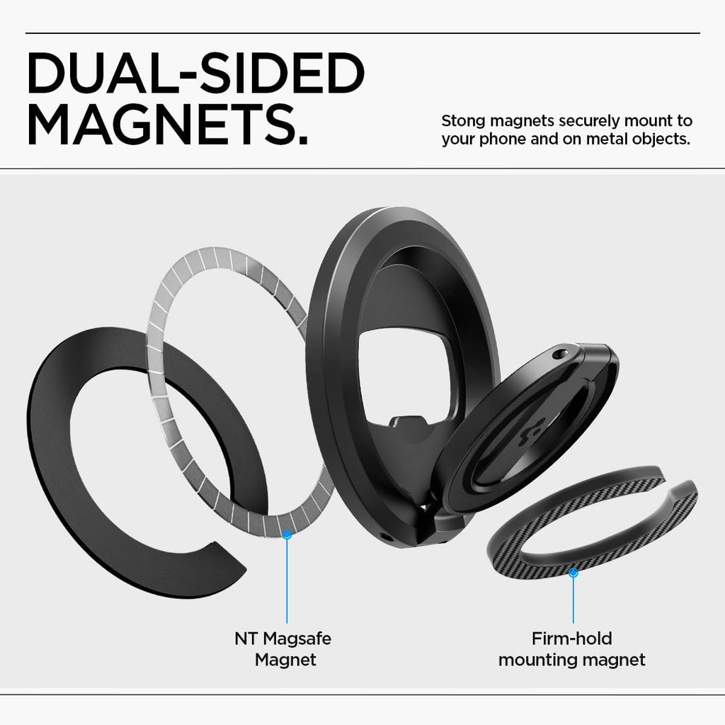 Spigen para agarre de teléfono MagSafe, soporte para teléfono con imán dual
