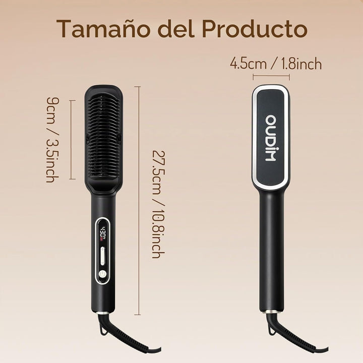 Cepillo profesional iónico para alisar el cabello con pantalla LED,...