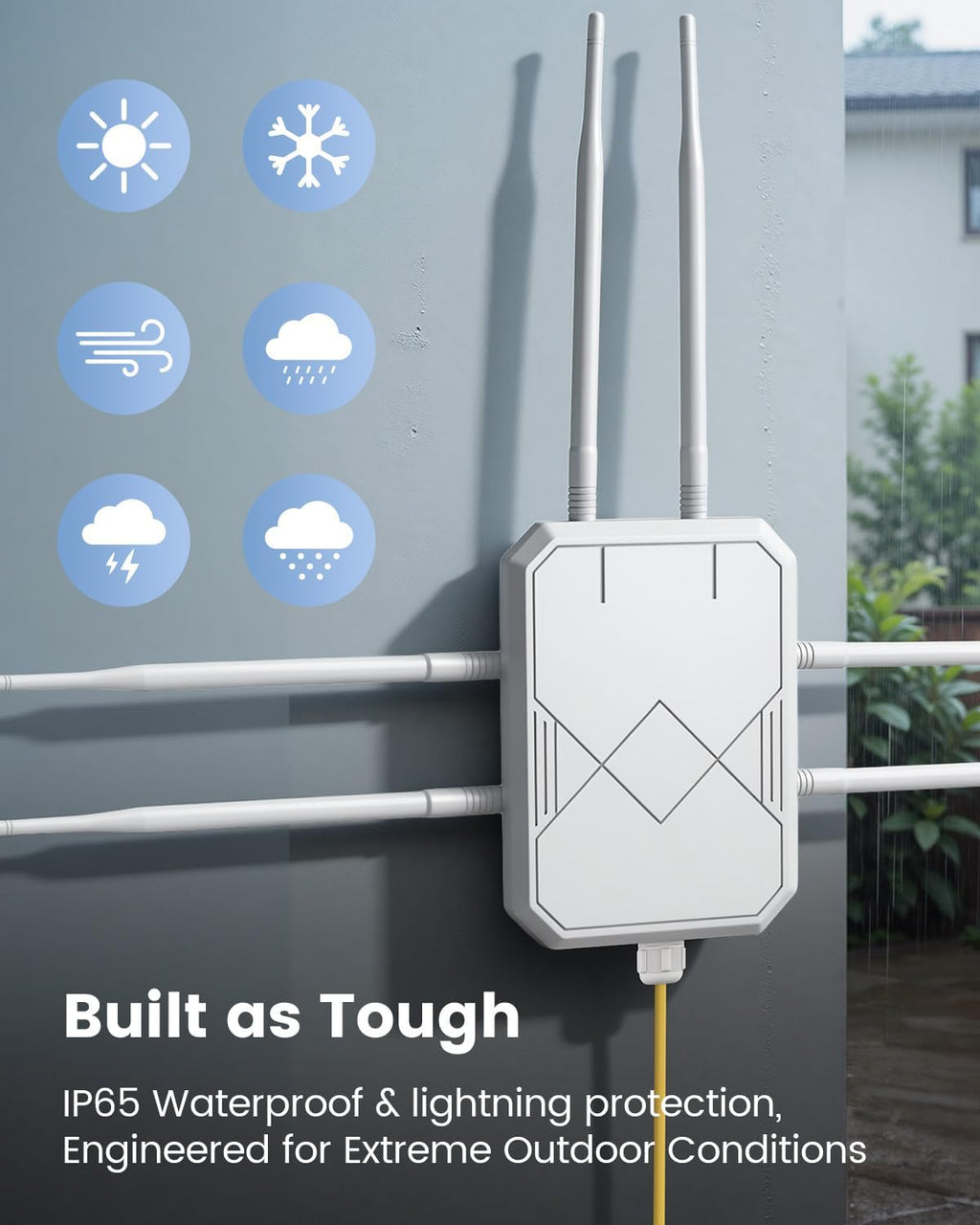 AX3000 Extensor WiFi 6 para exteriores, extensor de señal WiFi para exteriores, punto de acceso Gigabit inalámbrico, IP65, resistente a la intemperie, fuente de alimentación PoE, para Starlink, cámara