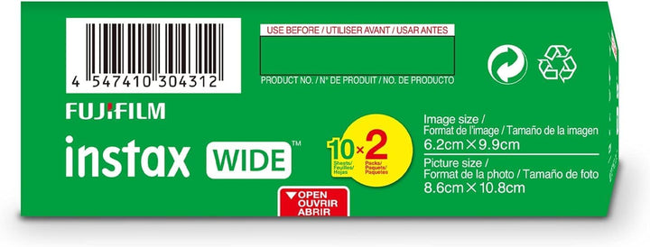 Paquete doble de películas instantáneas Fujifilm Instax Wide para I...