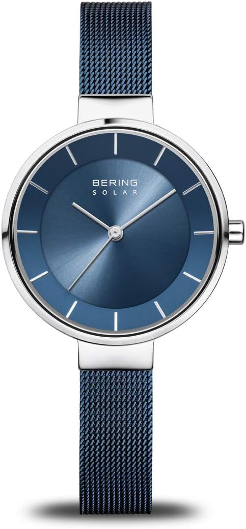 Reloj Bering para mujer con movimiento solar - Colección Solar con acero inoxidable y cristal de zafiro 14631-XXX Pulseras de reloj