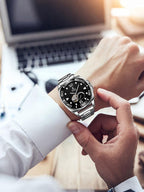 Hollowed Out Design Reloj mecánico totalmente automático para hombre, cuerda automática, a la moda, impermeable, luz nocturna, reloj de temperamento de moda A8