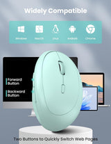 TECKNET Ratón Ergonómico, Ratón Inalámbrico Vertical Bluetooth, Bat...