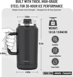Hydraful Vaso de 64 onzas con asa y pajilla, 100% a prueba de fugas, vaso aislado reutilizable, botella de agua grande de acero inoxidable, taza de viaje para gimnasio, senderismo y campamento