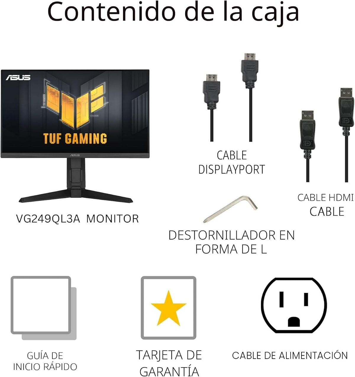 ASUS TUF Gaming Monitor 1080P (VG249QL3A) de 24" (23.8" vis...