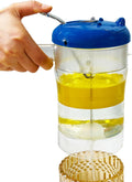Separador de salsa de grasa de vidrio, 4 tazas, filtro de acero inoxidable