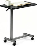 Mesa de noche ajustable con ruedas, mesa de noche neumática con elevación de altura, escritorio de pie para uso doméstico y oficina, ideal para personas mayores y movilidad limitada (negro)