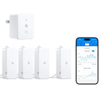 GoveeLife Termómetro higrómetro WiFi, paquete de 4, sensor inteligente de temperatura de humedad con notificaciones de aplicación, 2 años de almacenamiento de datos gratuito, temperatura de humedad