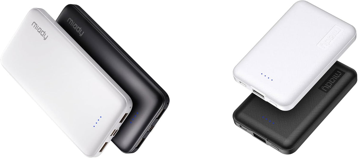 Miady Paquete de 4 cargadores portátiles a granel de 5000mAh + 1000...