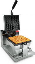 CROSSON Máquina para hacer gofres comercial cuadrada, rotativa profesional belga, máquina giratoria de placa antiadherente de 180 ° con control de temperatura y tiempo para restaurante, panaderías