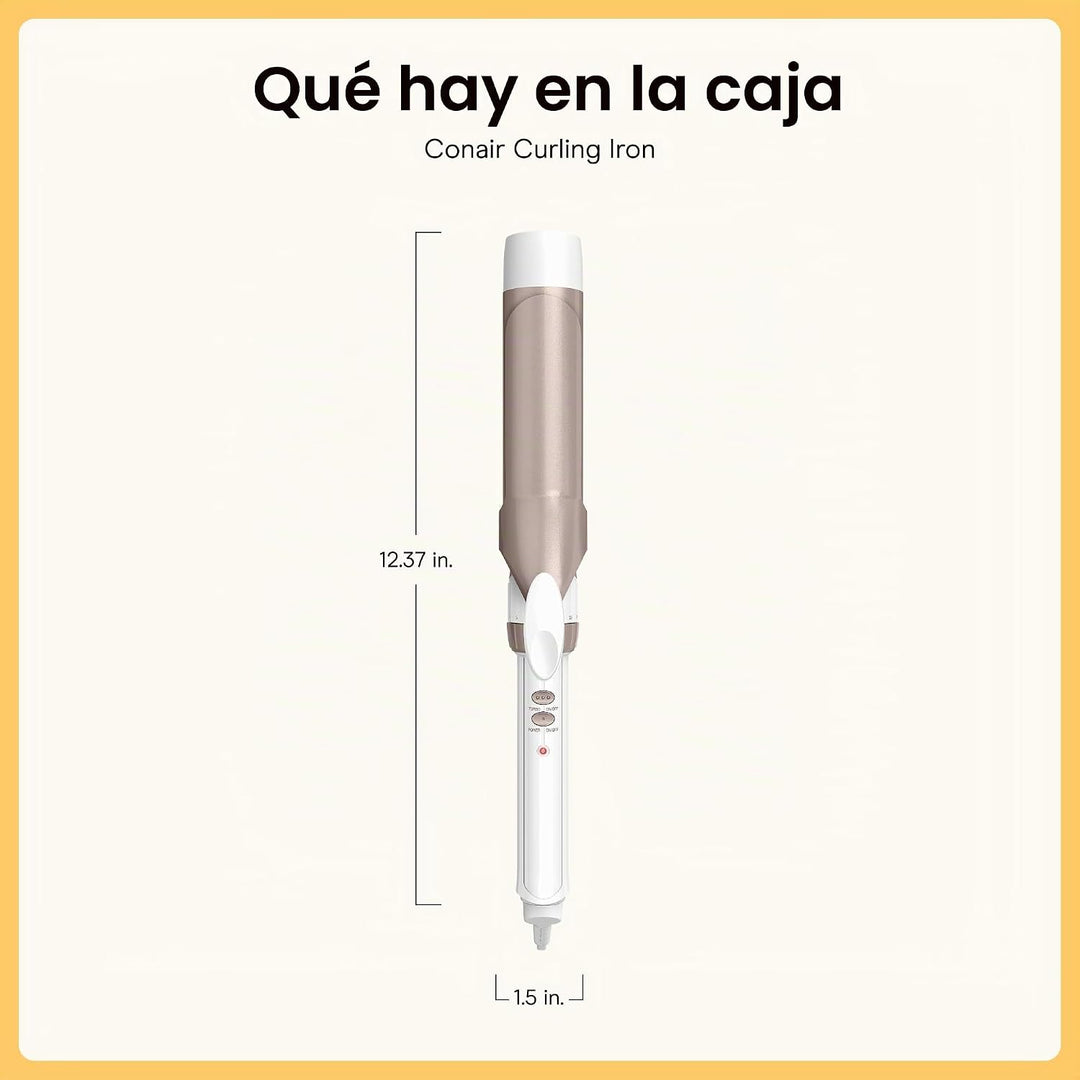 Conair Rizador de cerámica doble de 1 ½ pulgadas, barril de 1 ½ pul...