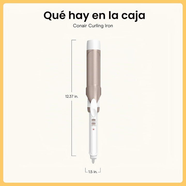 Conair Rizador de cerámica doble de 1 ½ pulgadas, barril de 1 ½ pul...